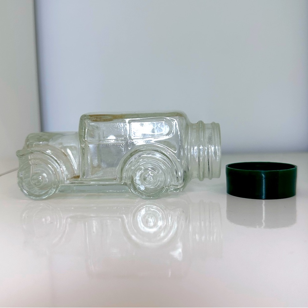 Vintage Car Shaped Glass Candy Jar